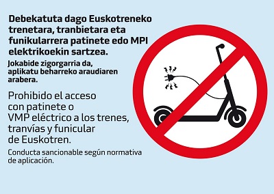 Metro Bilbao y Euskotren prohben el acceso de patinetes elctricos